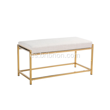 Luxurious Tapsteted Bench con patas de acero inoxidable dorado